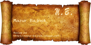 Mazur Bajnok névjegykártya